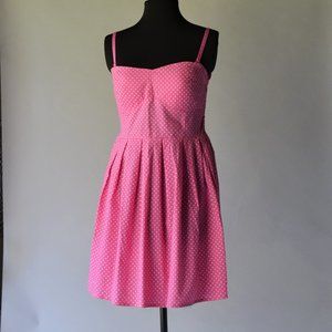 Pink Cotton Polka Dot Summer Dress Size LG 11-13